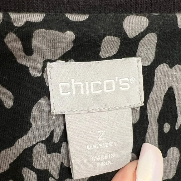 Chicos Pullover Tunic Black & Grey - Picture 3 of 5